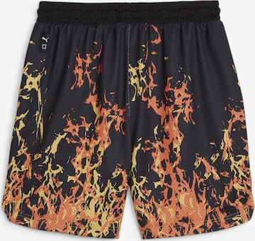 PUMA Loose fit Workout Pants 'Straight Flames' in Black