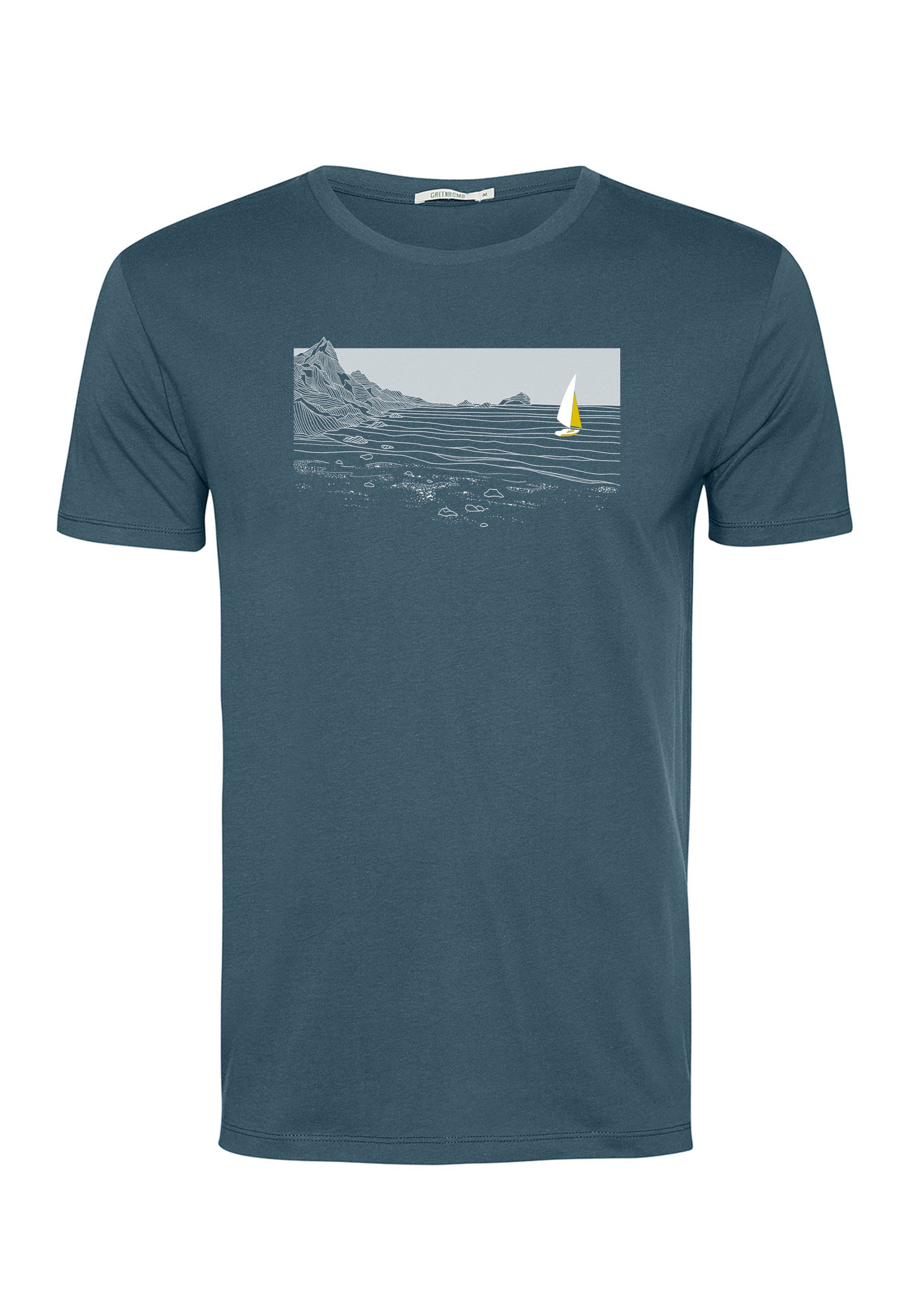 GREENBOMB Shirt 'Nature Cliffsail' in Blue: front