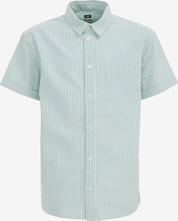 WE Fashion Regular fit Button Up Shirt in Green: front