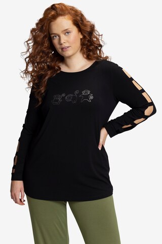 T-shirt Ulla Popken en noir : devant