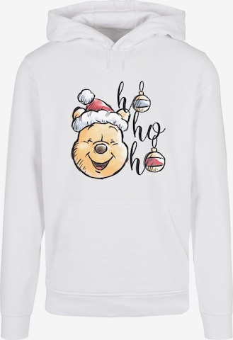 ABSOLUTE CULT Sweatshirt 'Winnie The Pooh - Ho Ho Ho Baubles' in Wit: voorkant