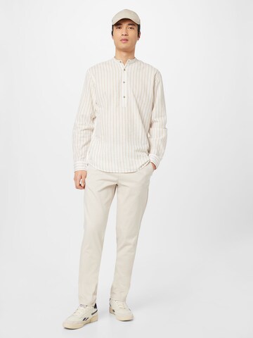 JACK & JONES Slim fit Button Up Shirt 'Summer' in Beige