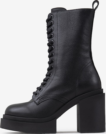 BRONX Lace-Up Boots ' Marl-Ey ' in Black: front