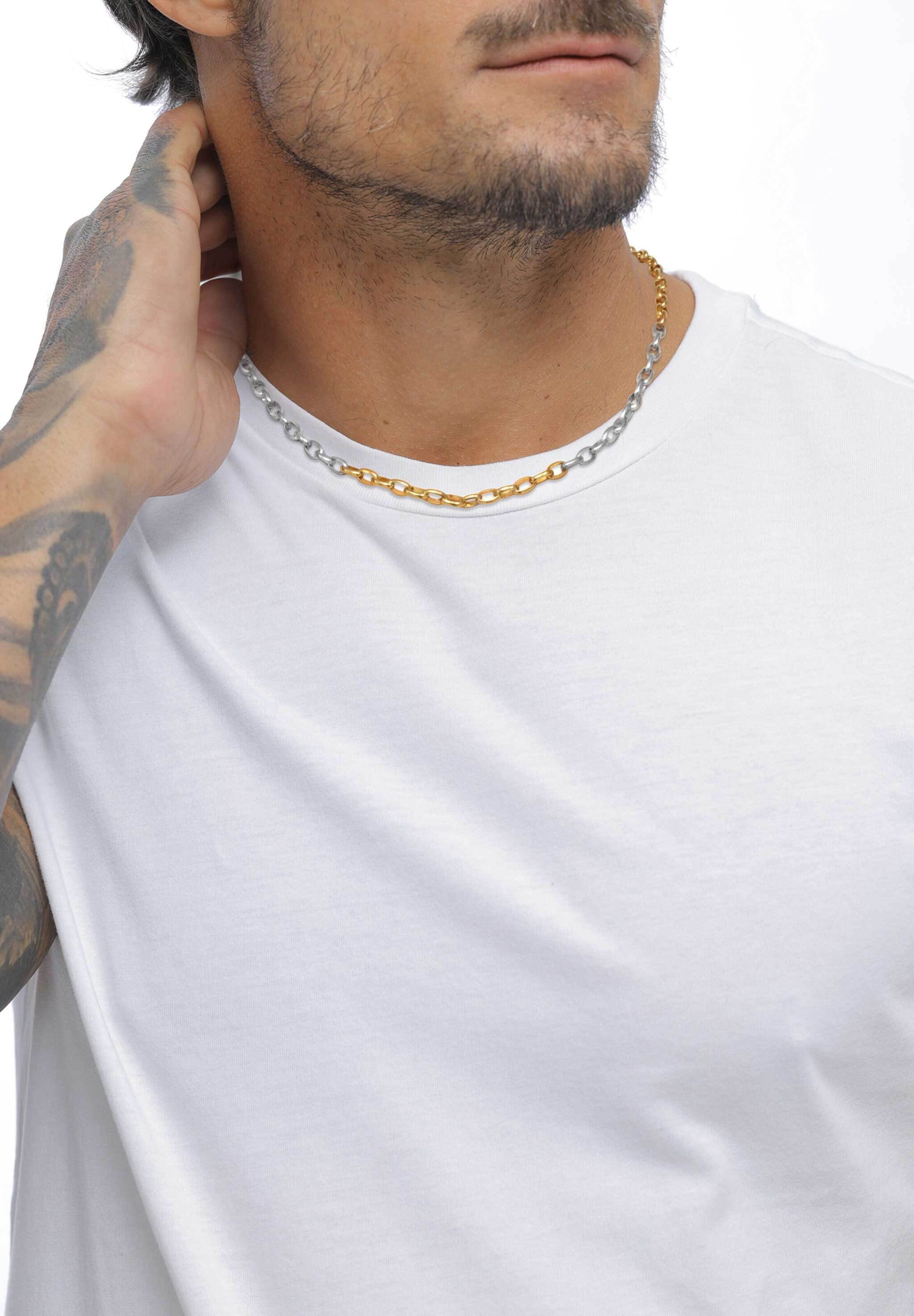 KUZZOI Ketting 'Bi-Color' in Goud: voorkant