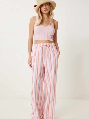Wide Leg Pantalon Happiness İstanbul en rose : devant