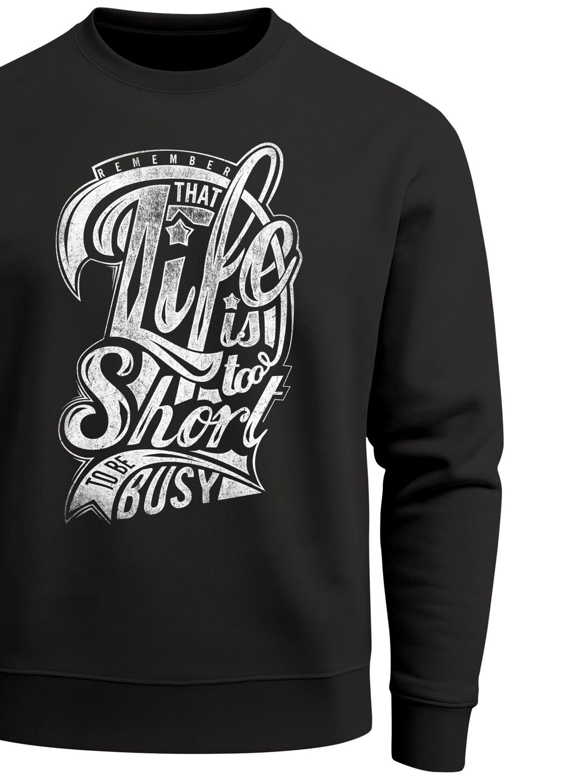 Neverless Sweatshirt 'Life is too Short' in Black