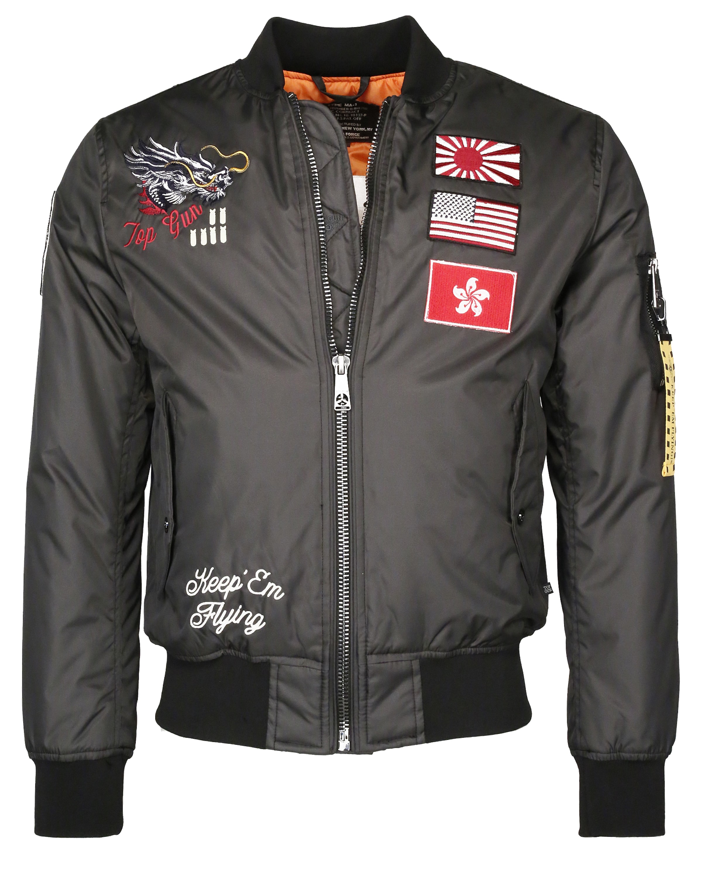 TOP GUN Jacke in Grau: Vorderseite