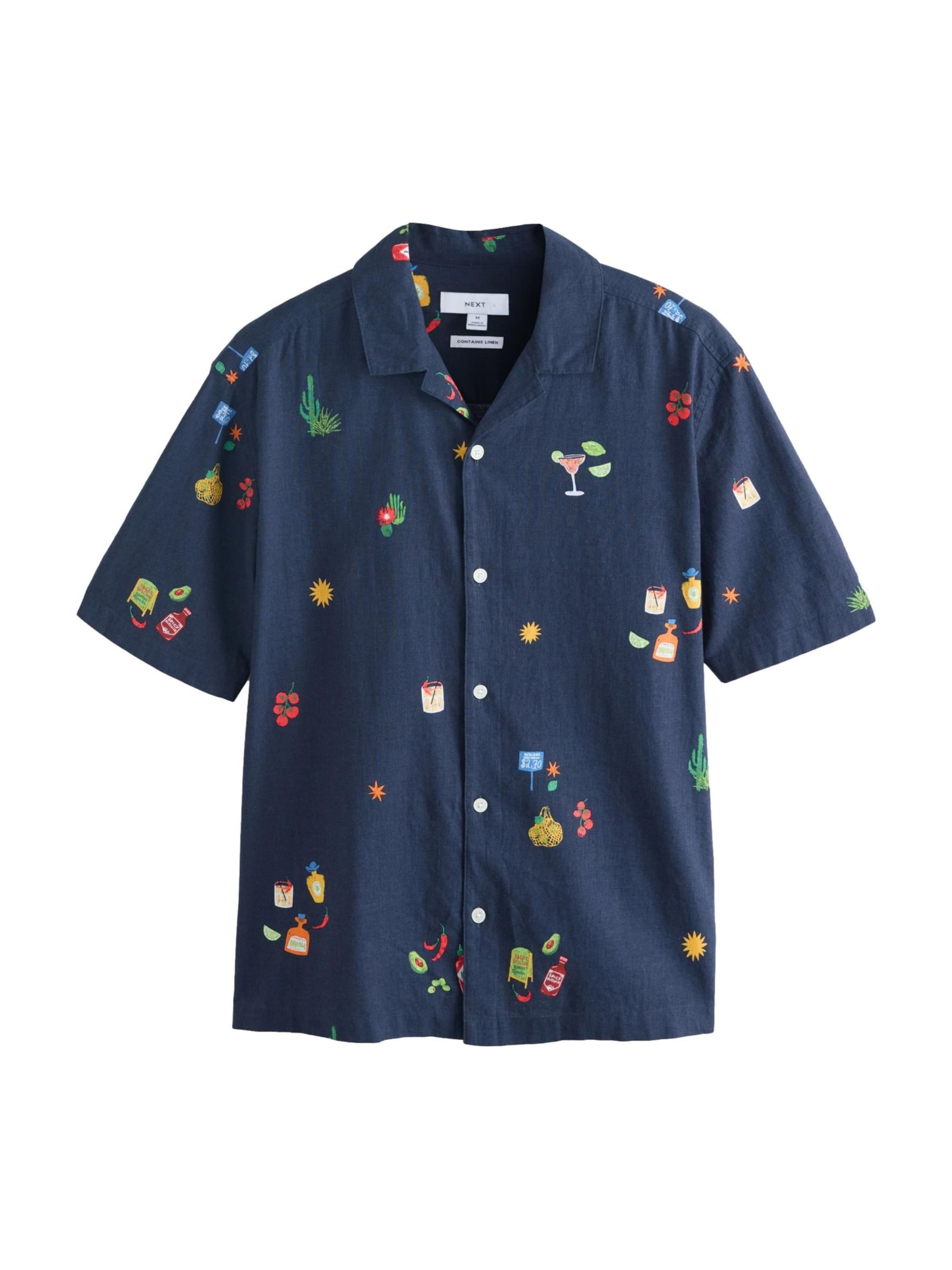 Next Regular fit Button Up Shirt in Blue: front