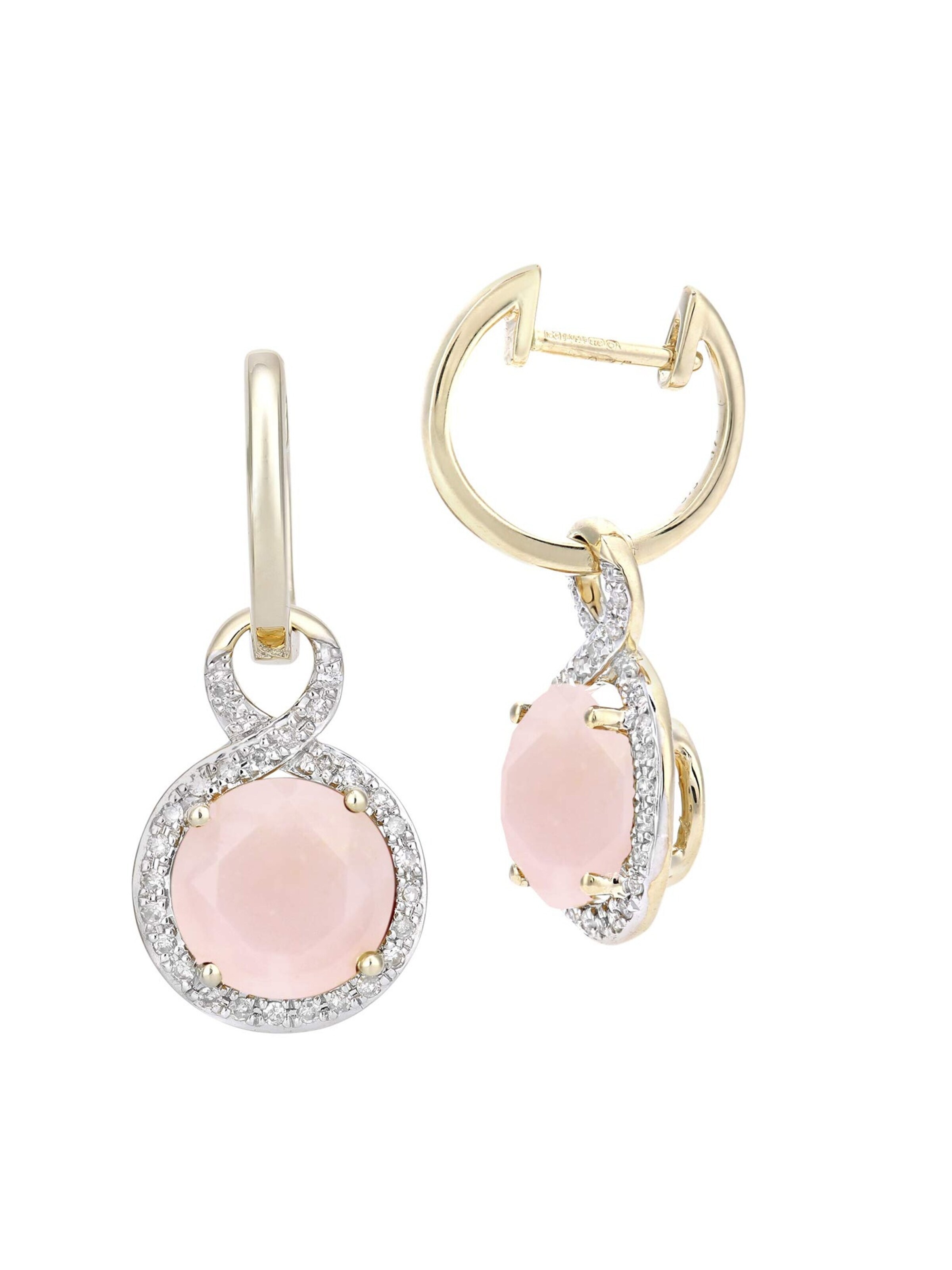 DIAMANT LETERNEL - Pendientes 'Creolen aus 375 Gelbgold mit Diamant mit Opal' en oro