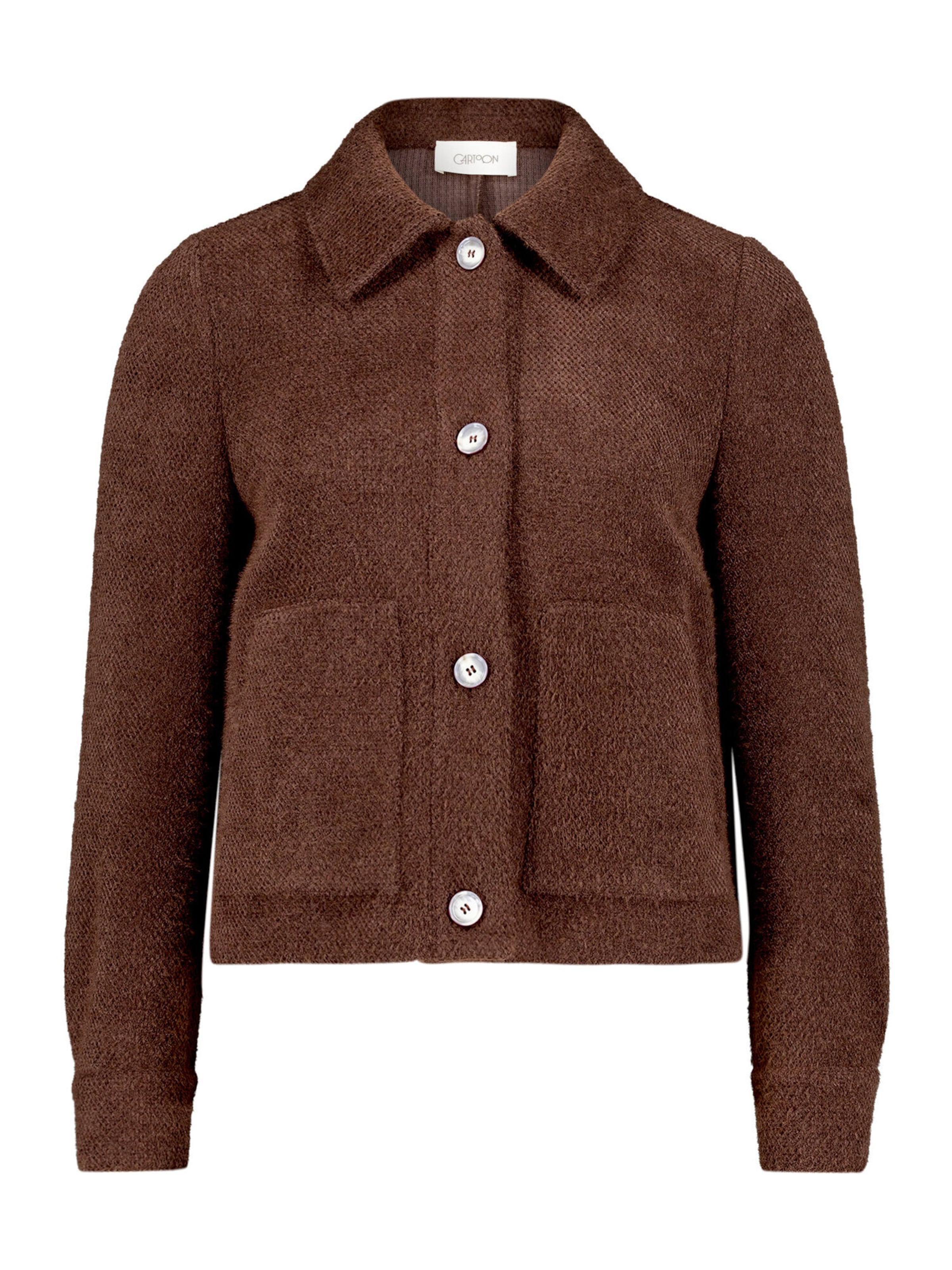 Cartoon Casual-Jacke mit aufgesetzten Taschen in Grau: Vorderseite