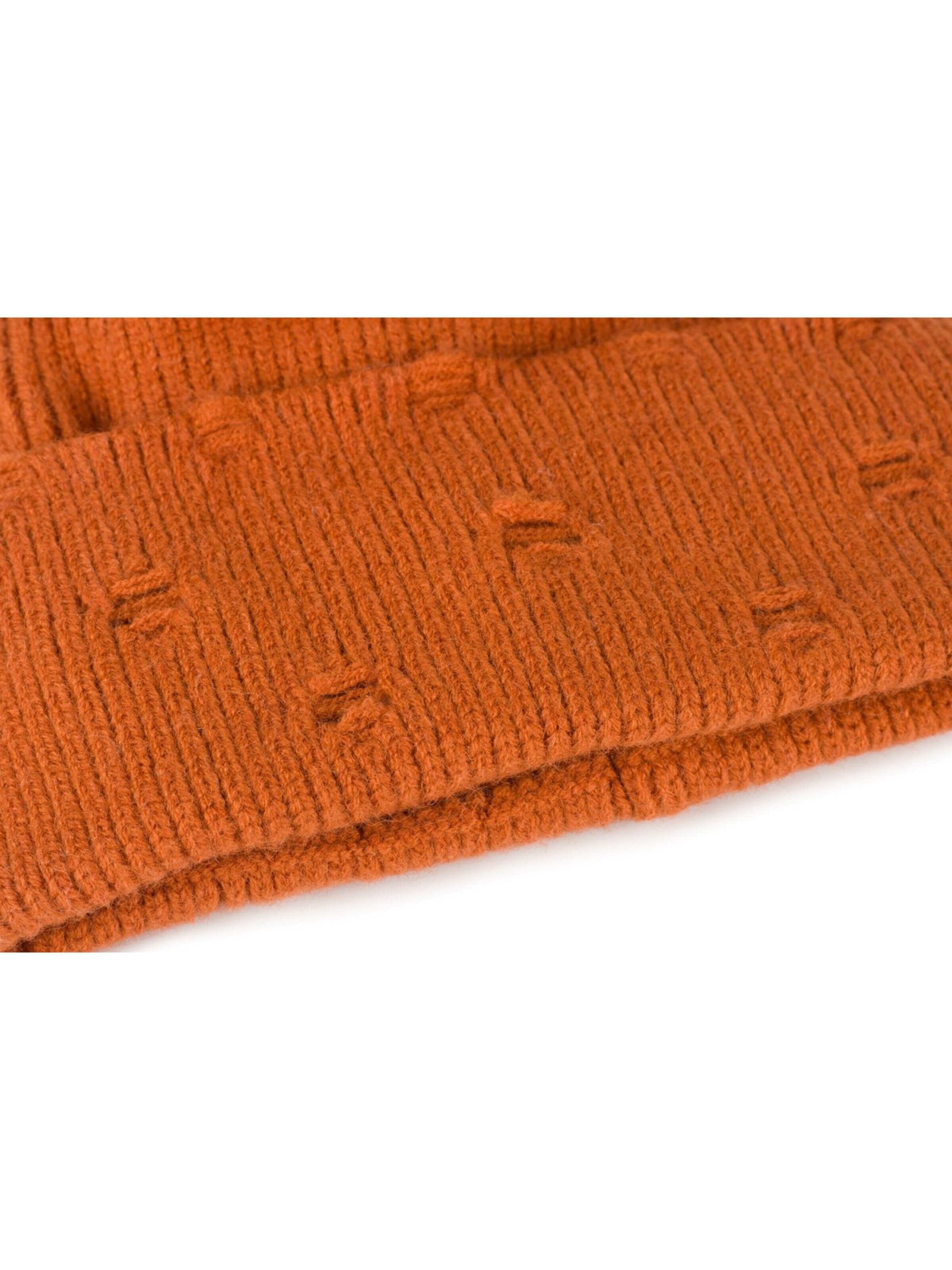 styleBREAKER Beanie 'Strickmütze mit Rippenmuster und Rissen' in Brown