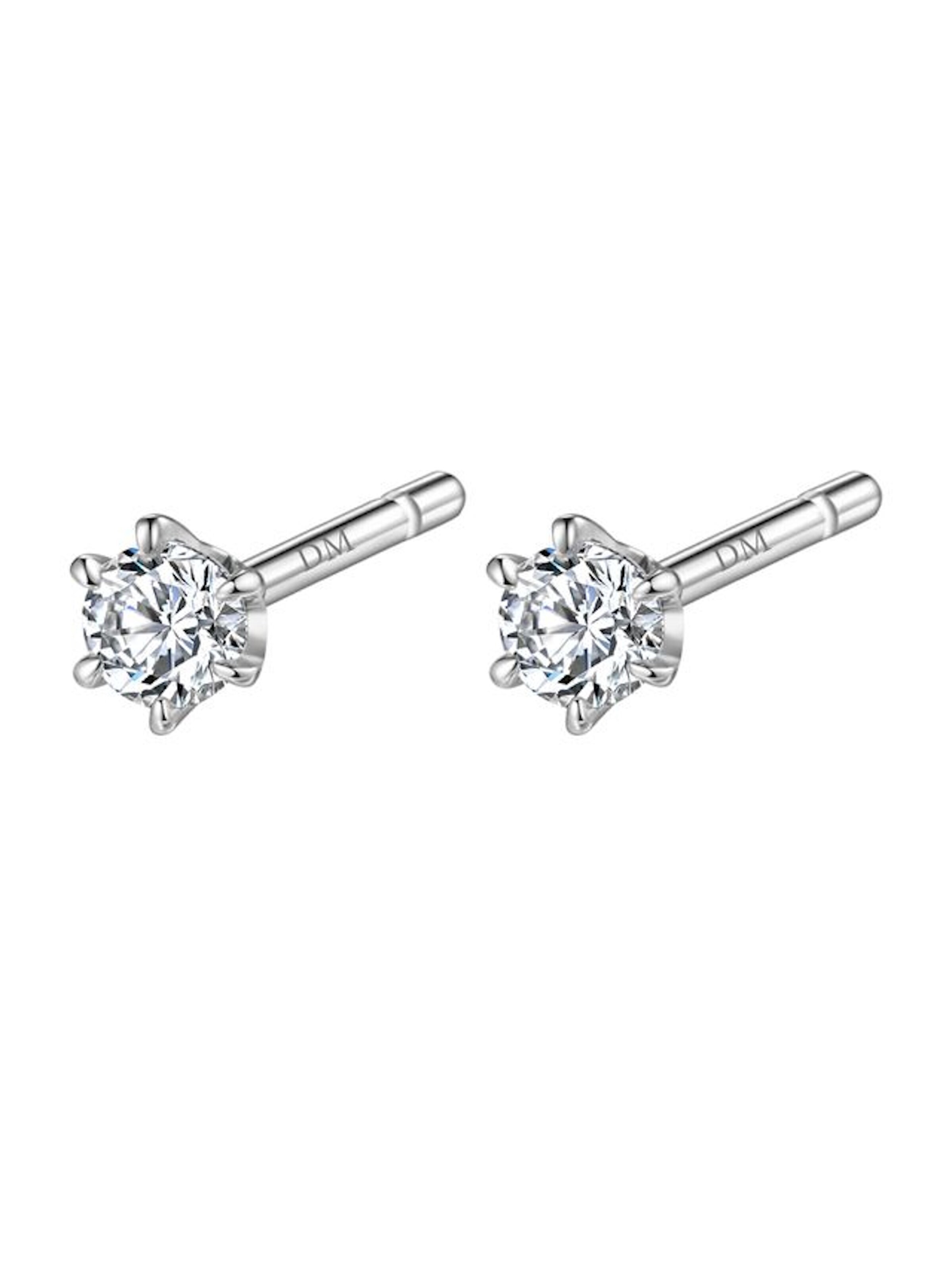 Dear Me Oorbellen 'Spark Diamond' in Zilver: voorkant