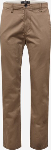 Regular Pantalon chino HOLLISTER en marron : devant