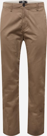 Regular Pantalon chino HOLLISTER en marron : devant