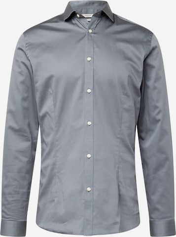 JACK & JONES Button Up Shirt 'PARMA' in Grey: front
