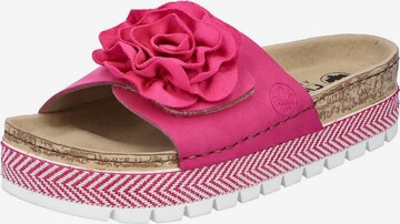 Rieker Mules in Pink: front