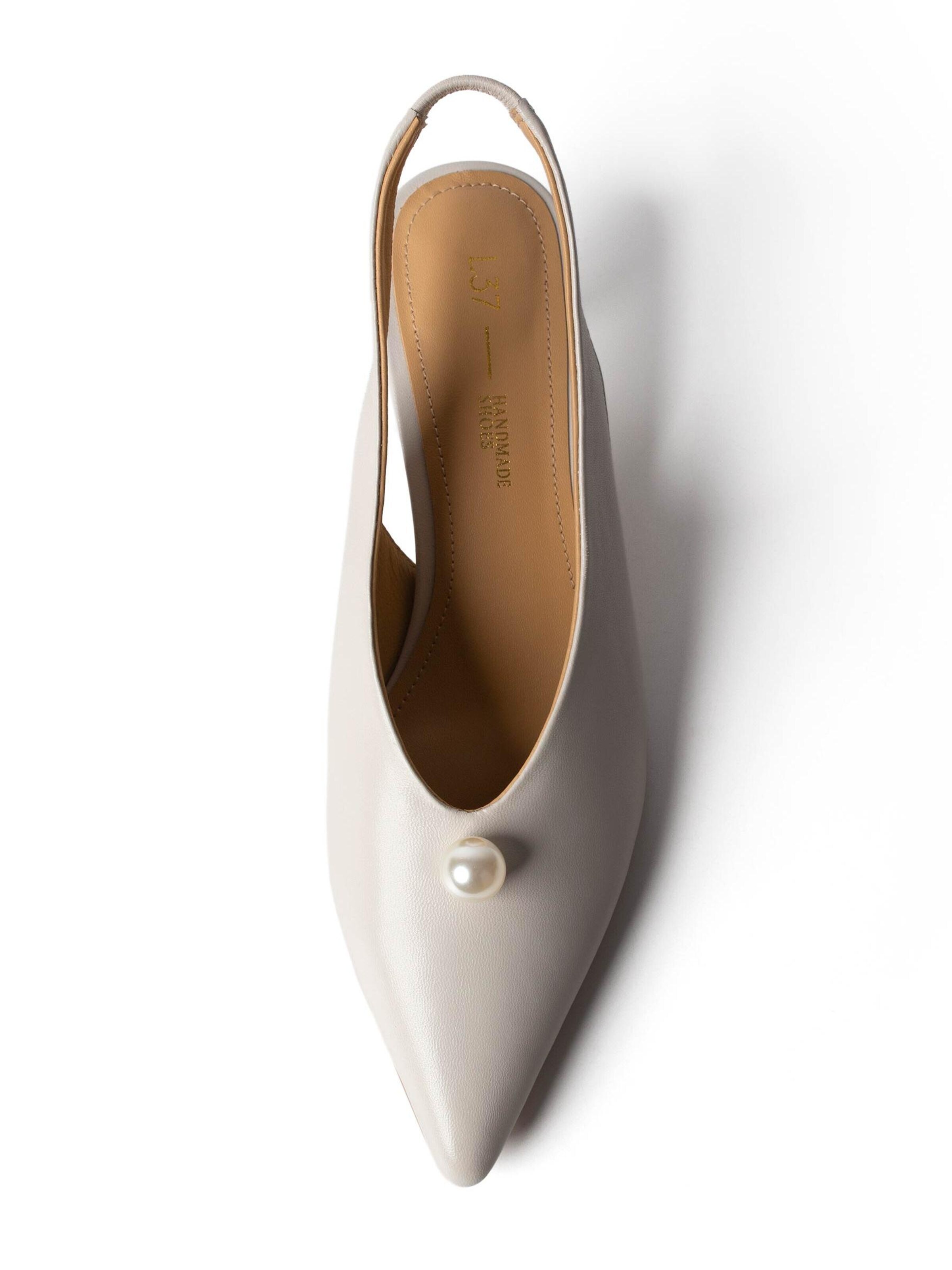 Escarpins à bride arrière 'COME ACROSS' L37 HANDMADE SHOES en blanc