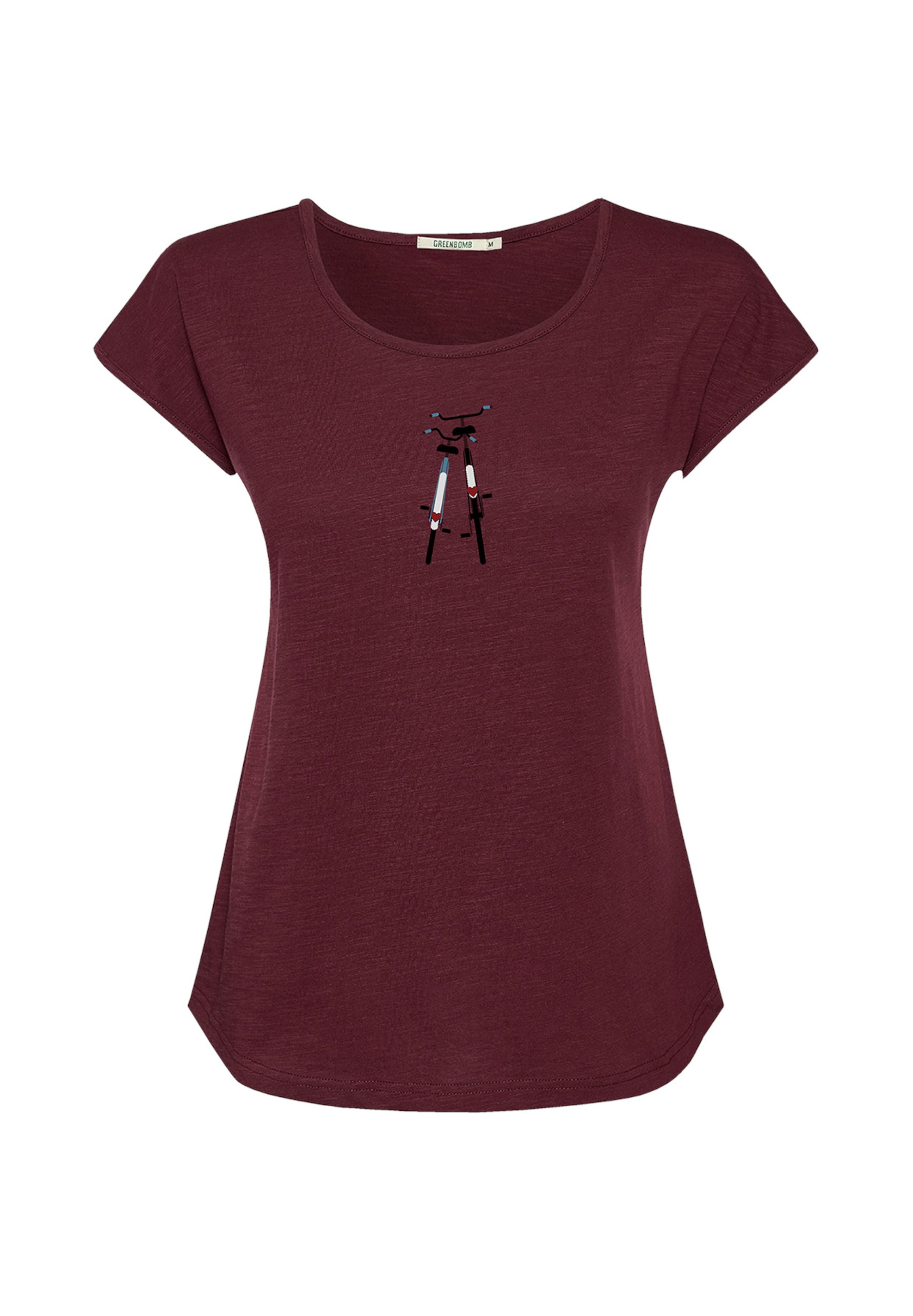 GREENBOMB Shirt 'Bike Romantic' in Purple: front