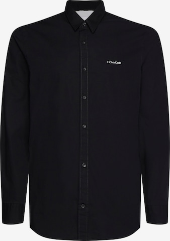 Calvin Klein Big & Tall Slim fit Button Up Shirt in Black: front