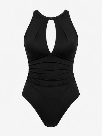 High neck Costume intero modellante 'Shaping swimsuit' di MILENKA in nero: frontale