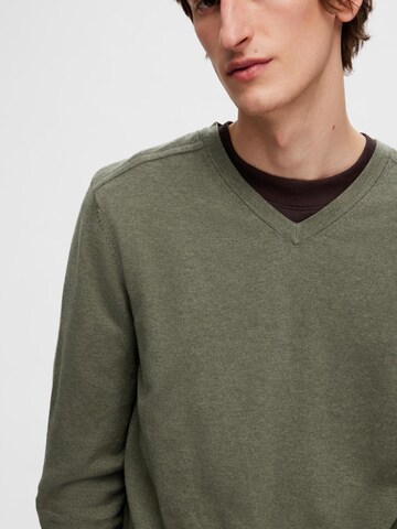SELECTED HOMME Pulóver 'SLHBerg' - zöld