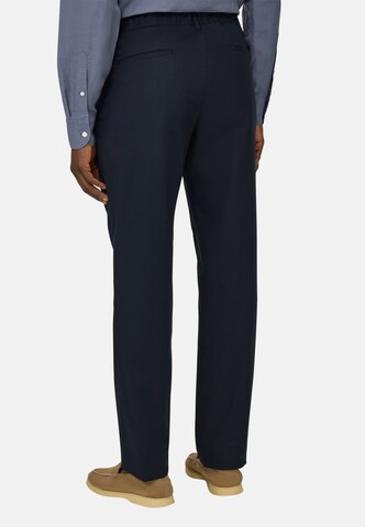 Boggi Milano Regular Bandplooibroek in Blauw