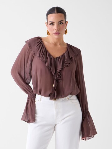 MARCIANO LOS ANGELES Blouse in Brown: front