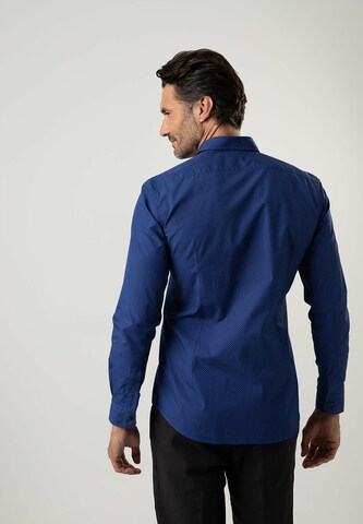 Black Label Shirt Regular fit Business Shirt 'PRINT' in Blue
