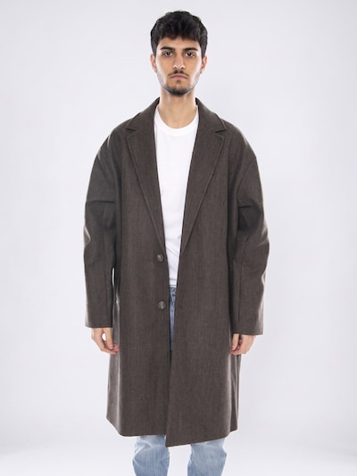 Only & Sons Between-Seasons Coat 'Worf Life Oversize Coat OTW -- Men's Bungee Cord Melange Velvet Coat ONLY &amp; SONS' in XL in Mocha, Item view