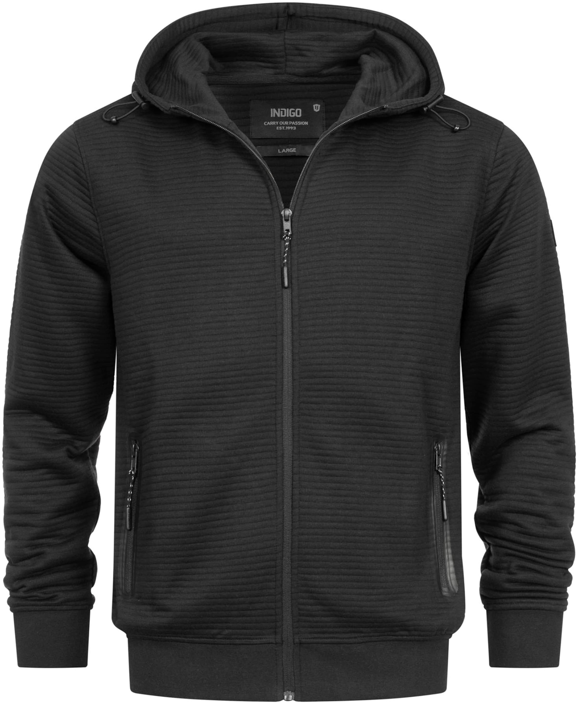 INDICODE JEANS Sweatjacke in Schwarz: Vorderseite
