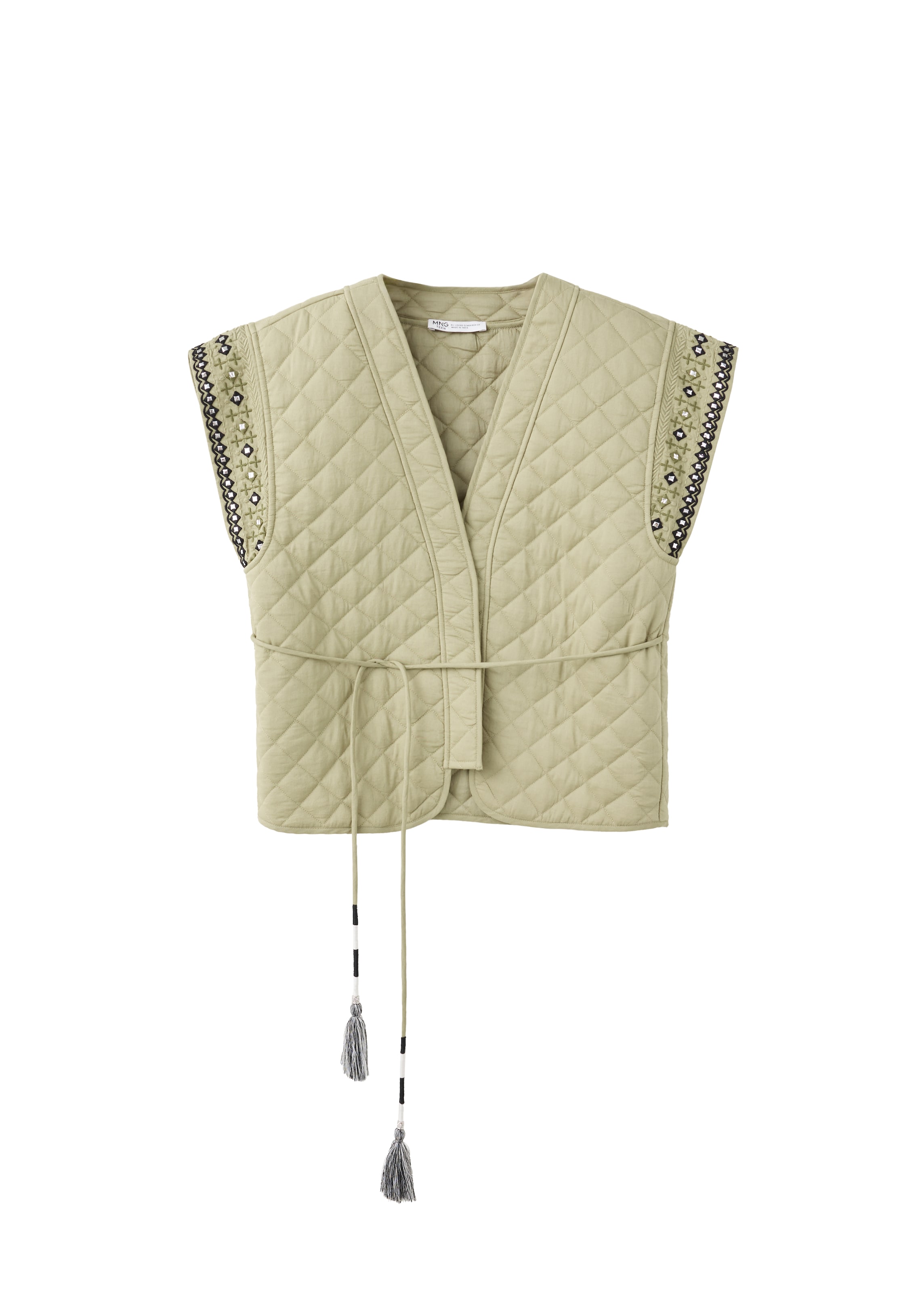 Gilet 'HILARY' MANGO TEEN en vert : devant