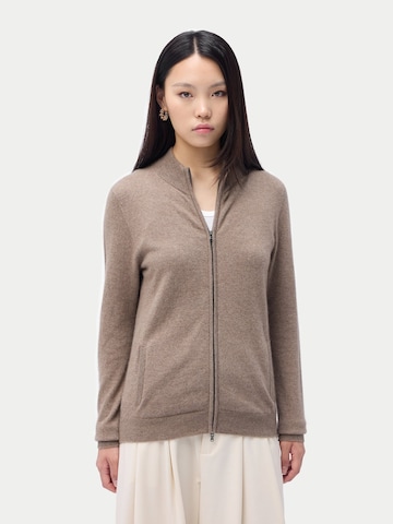 GOBI Cashmere Kofta 'Women's Essential Cashmere Full-Zip Cardigan' i beige: framsida