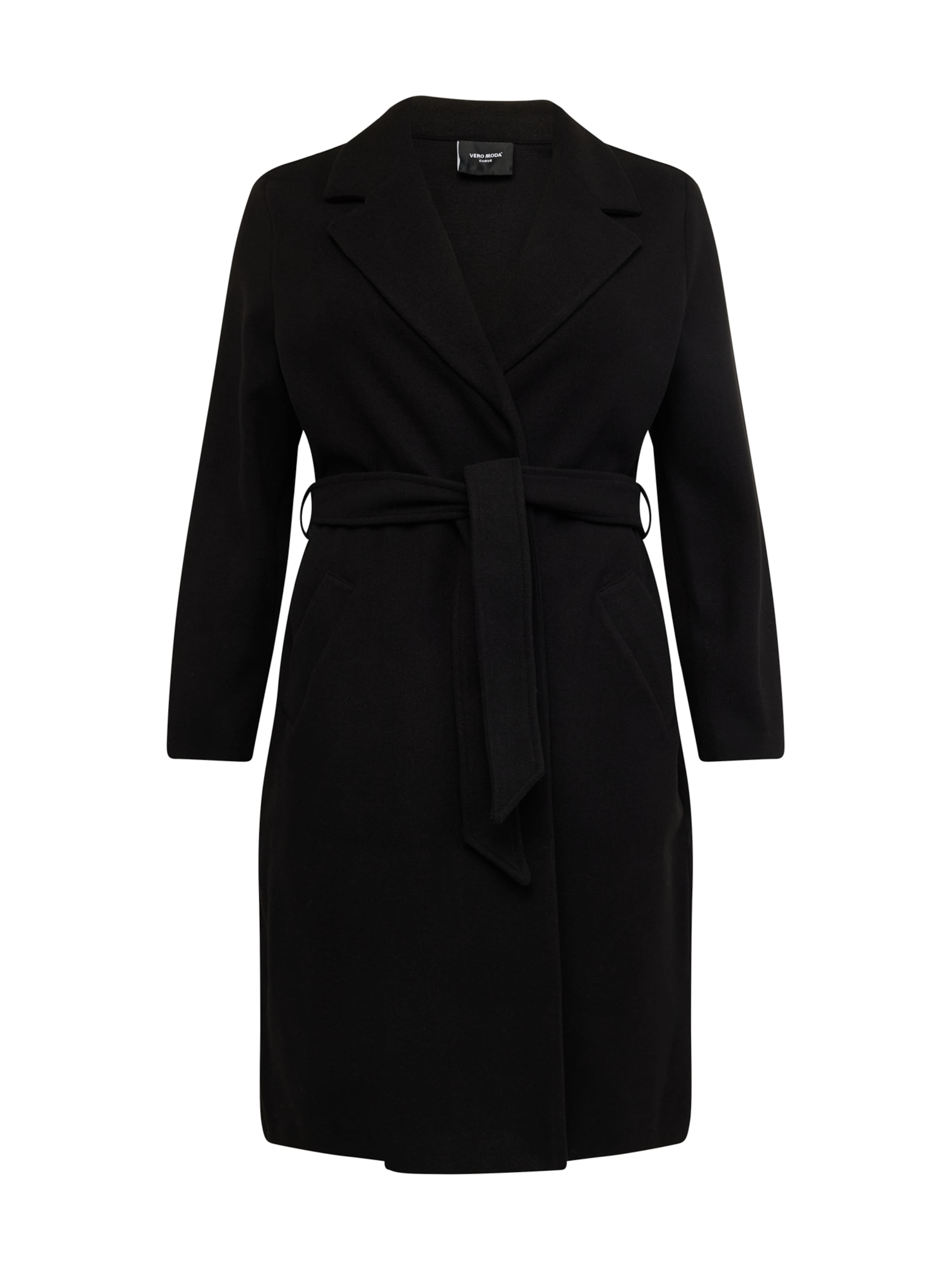 Vero Moda Curve Tussenmantel &#x27;Fortune Aya&#x27; in Zwart: voorkant