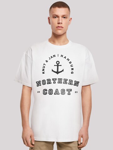 F4NT4STIC Shirt 'Northern Coast Nordsee Knut & Jan Hamburg' in Wit: voorkant
