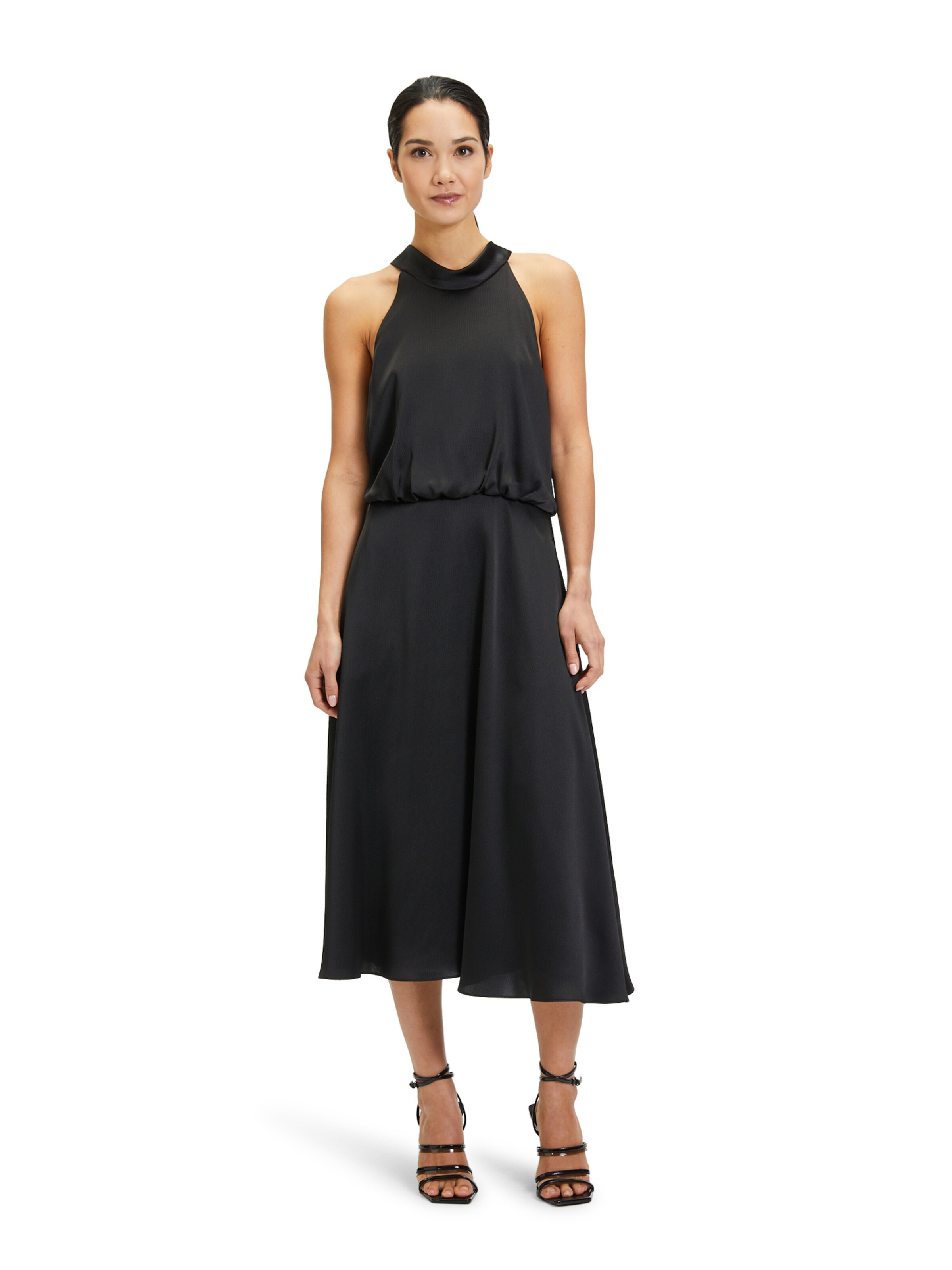 Vera Mont Cocktailkleid mit Stehkragen in Schwarz: Vorderseite