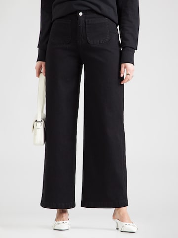 ABOUT YOU Wide leg Jeans 'Ava' i svart: framsida