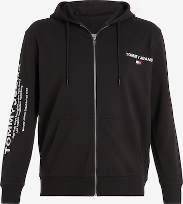 Veste de survêtement Tommy Jeans Plus en noir : devant