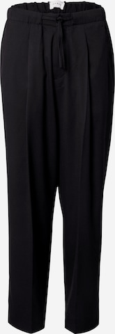 TOPMANWide Leg/ Široke nogavice Hlače s naborima - crna boja: prednji dio