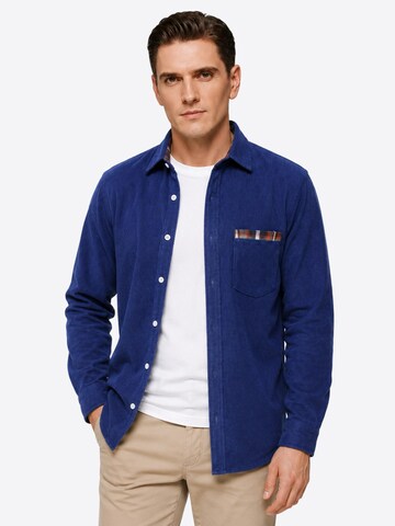 ALLTHEMEN Regular fit Button Up Shirt 'Tupfer' in Blue