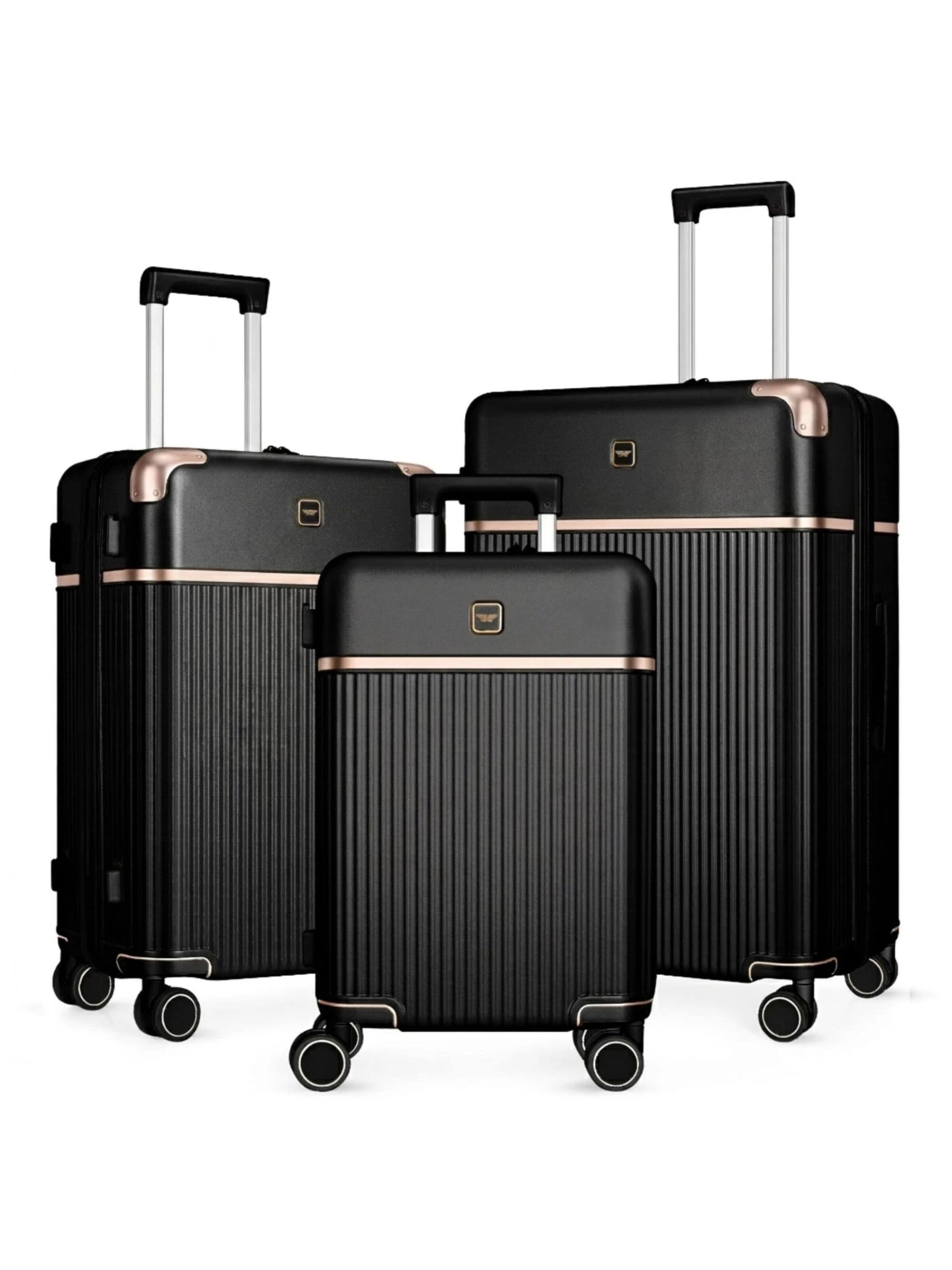 4FLY Suitcase Set in Black: front