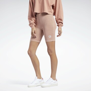 Skinny Pantaloni sportivi di Reebok in rosa: frontale