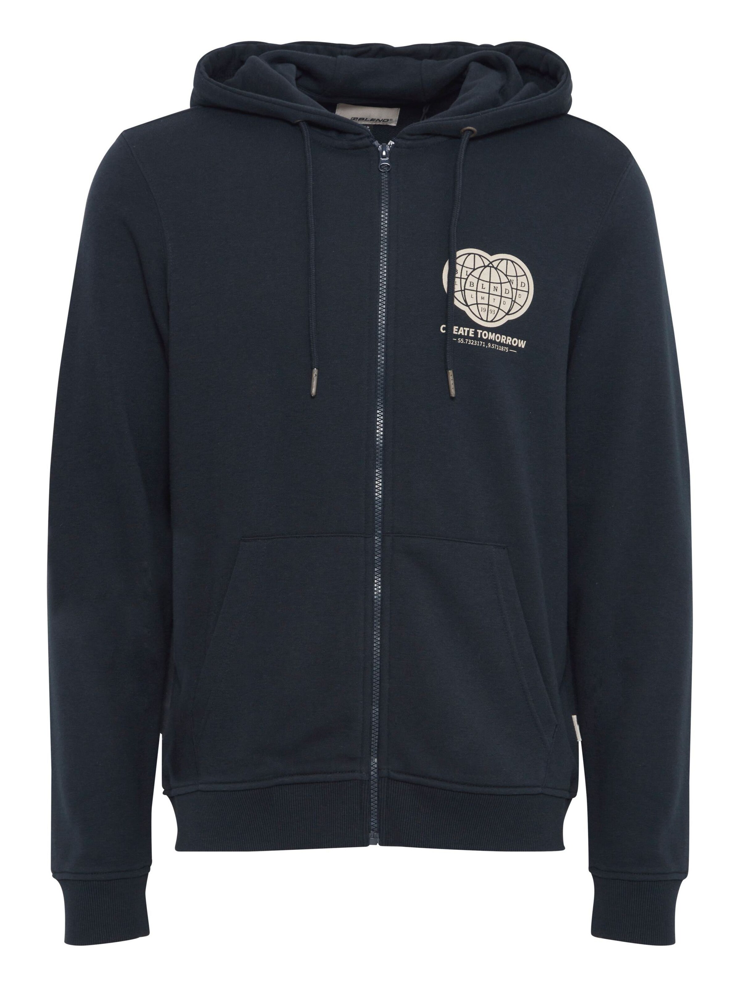 BLEND Sweatvest in Zwart: voorkant