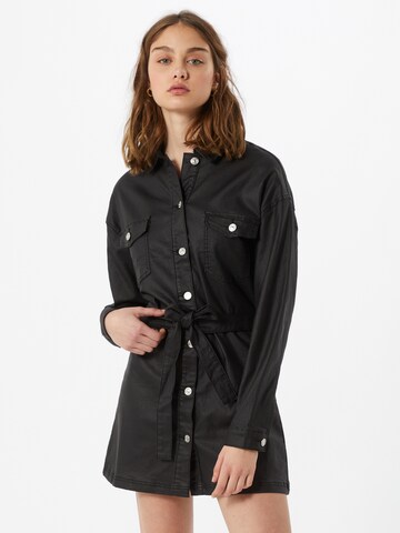 Missguided Shirt Dress in Black: front