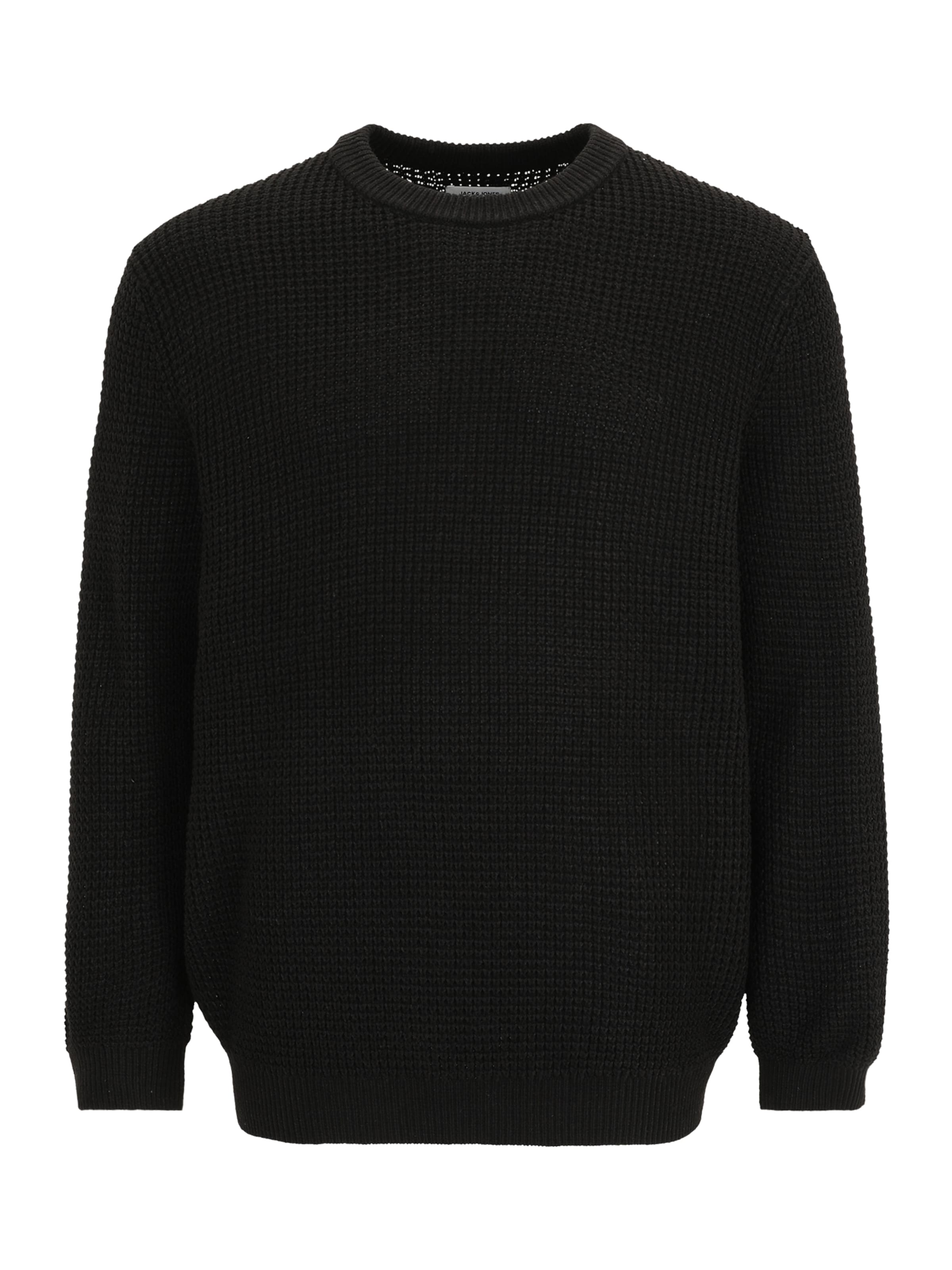 Pullover 'JJGLOBAL' di Jack & Jones Plus in nero: frontale
