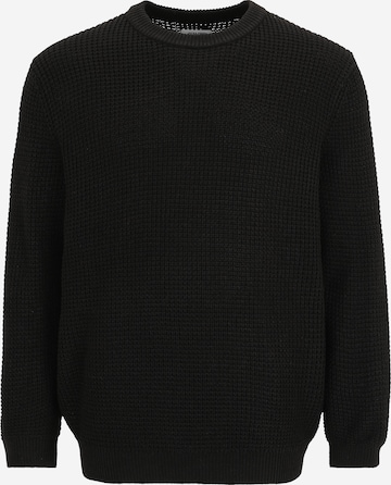 Jack & Jones Plus Свитер 'JJGLOBAL' в Черный: спереди