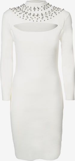 Rochie tricotat Influencer pe alb murdar, Vizualizare produs