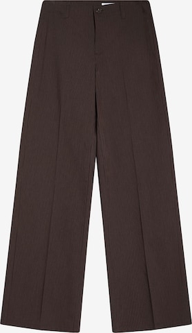 BershkaLoosefit Hlače na crtu - smeđa boja: prednji dio