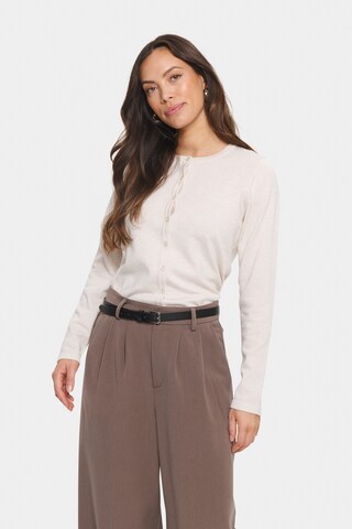 SAINT TROPEZ Strickjacke in Beige: Vorderseite