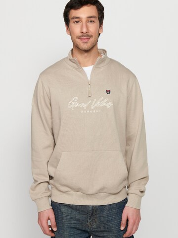 Sweat-shirt KOROSHI en beige : devant