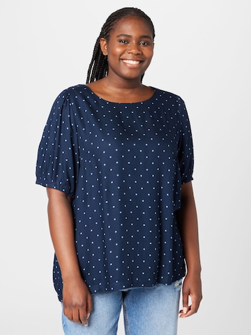 KAFFE CURVE Bluse 'Danka' in Blau: predná strana